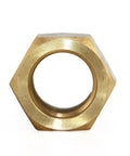 Brass nut from the Mercury Outboard Prop Hub Kit For 90 To 300 HP Four And Three Quarters Inch Gearcase With 15 Spline Includes Thrust Washer Spacer Washer Nut And Cotter Pin Pro Grade Marine Install Kit All In One
