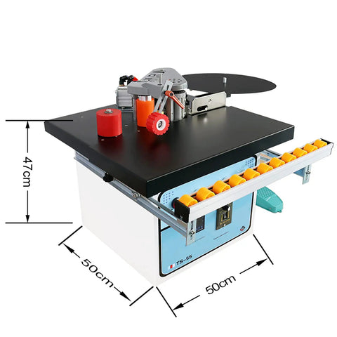 Portable Benchtop Edge Banding Machine For Woodworking With Double Sided Gluing And Pulley System Automatic Cutting Desktop Manual Binding