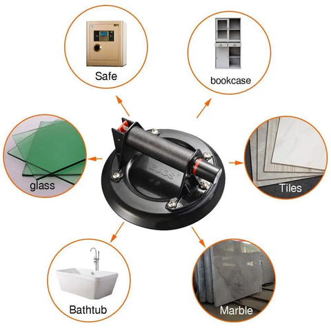 8-Inch Glass Vacuum Lifter Handheld With Handle, Workhorse Heavy Duty Industrial Lifter For Glass, Granite, Windows And More