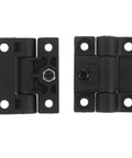 90 Degree Plastic Cabinet Hinges FOYTOKI, Easy Install Adjustable Torque, Black, Side View
