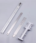 Slick Hidden Buffer Hydraulic Hinge Heavy Duty Thickened Automatic Door Closer parts laid out on a gray background.