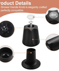 Detailed view of the 3 Piece Matte Black Tub And Shower Knob Replacement Kit For Verve Style And Gerber Tub Showers Handles.