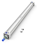 Heavy Duty Pneumatic Air Cylinder With 40mm Bore And 500mm Stroke Double Acting Single Rod M12X1.25 Threaded Rod Port Quarter Inch And Two Push In Fittings For Industrial Automation