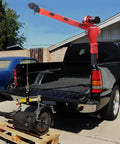 Heavy Duty Folding Truck Crane With 4000 Lb Capacity And 12V Electric Winch Telescopic Pickup Hoist For Engines Toolboxes, lifting engine on truck bed.