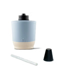 Sunset Sands Outdoor Table Torch in blue with fiberglass wick and black metal snuffer, part of set of 3 for patio decor.