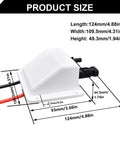 Solar Cable Entry Gland Kit With 10 AWG 3.28 Ft Extension Cable For RV Boat Camper Van Marine Grade All Weather Heavy Duty UV Resistant Waterproof Junction Box White Featuring Tinned Copper Conductors And Halogen Free XLPE XLPO Insulation showing product size 124mm x 109.5mm x 49.3mm
