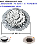 Bathtub Drain Hair Catcher And Protector For Pop Up Drains, Universal Durable Step Shaped Drain Cover, fits 4.4-inch diameter