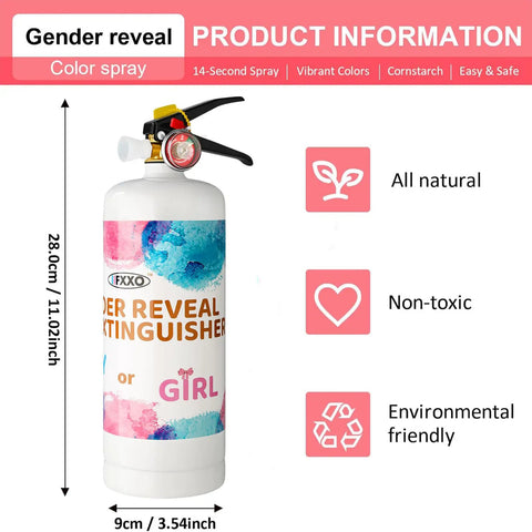 Premium Gender Reveal Fire Extinguisher Spray 2 Pack With Solid 2.3 Pound Pink And Blue Smoke Cannons That Last A Full Twenty Seconds For Your Ultimate Outdoor Party Setup And Non Toxic Celebration Props That Hits Different
