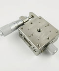 Manual XY Linear Motion Stage With Fine Adjustment Knobs, Stainless Steel Build, Ideal For Optical Setups, Lab Fixtures, Prototyping, Precision Benchtop Sliding Platform For Accurate Alignment, top view