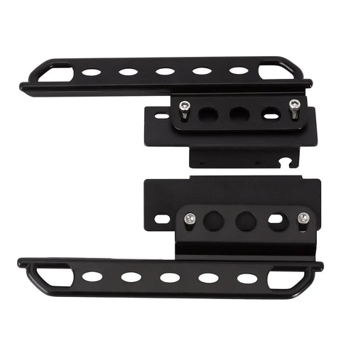 Metal Side Pedal Rock Sliders Beefed Up For 1/24 RC Crawler, Fits Axial SCX24 Gladiator And Dodge Power Wagon, black metal rails.