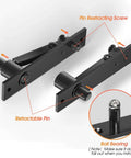Heavy Duty Pivot Door Hinge For Hidden Doors And Bookcases, 180 Degree Concealed Pivot, stainless steel L Shape black hardware