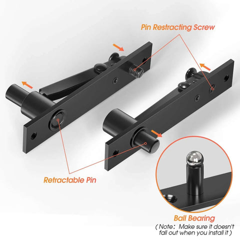 Heavy Duty Pivot Door Hinge For Hidden Doors And Bookcases, 180 Degree Concealed Pivot, stainless steel L Shape black hardware