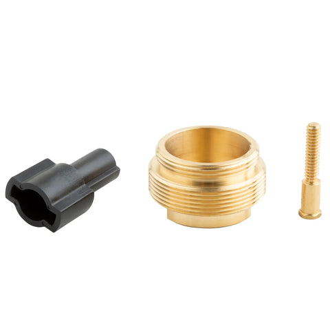 09 Series Trim Retrofit Kit For Plumbing Faucets And Fixtures 9319300 featuring brass components and black adapter