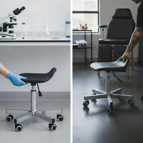 Straight Up Heavy Duty Stainless Steel Swivel Stool With Smooth Rolling Casters Built Tough for industrial workspace use.