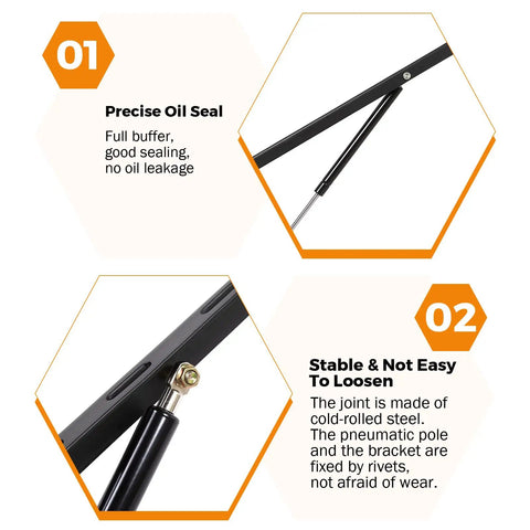 Heavy Duty 4.6 Ft Storage Bed Lift Mechanism Featuring Dang Tough Steel Build And Legit 286 To 319 Lbs, showing precise oil seal and stable join.