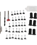 Totally Tidy Wall Install Kit With Heavy Duty Silicone Grommets And Snappy Clips For Fast Cable Routing And Super Neat Residential Wiring Setup In Classic Black. Includes drill bits, black clips, and silicone grommets.