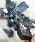 High Purity Boron Small Block Crystals 99.99 Percent Metalloids Element For Lab Use 1 To 5 Grams Self Sealing Bag displayed up close
