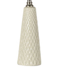 Ivory Textured Ceramic Table Lamps Set Of 2 With Inverted Diamond Bases Easy On Off Rotary Switch Chic Modern Home Decor Lighting For Cozy Living Room And Nightstands, close-up of lamp base.
