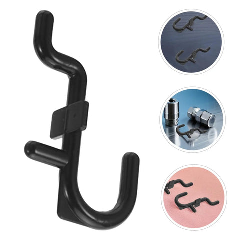 150 Pc Plastic Pegboard Hooks Set For Workshop And Garage No Tools Needed Pro Grade Easy Wall Mount Hooks For Tools Wrenches Tableware And More Durable Black Pegboard Accessories For Stable Flexible Storage black plastic pegboard hook on display