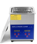 2Liter Digital Ultrasonic Cleaner Machine For Hardware Degreasing Small Parts Artifact Restoration Home Appliance With 40Khz Frequency And Heating Tank, stainless steel with digital controls.