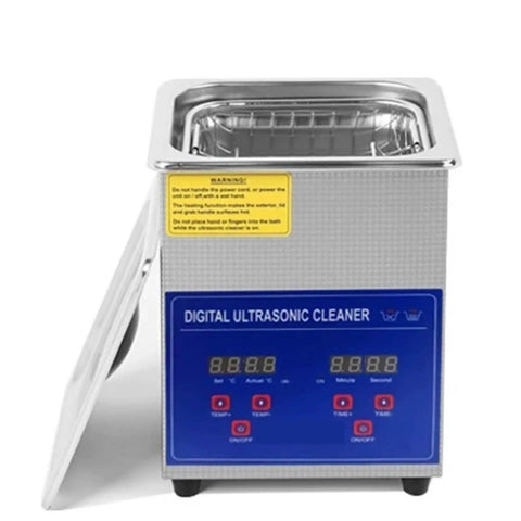 2Liter Digital Ultrasonic Cleaner Machine For Hardware Degreasing Small Parts Artifact Restoration Home Appliance With 40Khz Frequency And Heating Tank, stainless steel with digital controls.