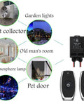 Beefy Waterproof Wireless Relay Switch For Outdoor Lighting With Long Range RF Remote 324ft Range DC 12V-72V 30A Max Load IP65 Weatherproof