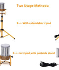 14000 Lumen LED Work Light With Stand And Adjustable Tripod, 100W Deformable Light Rotates From 180 To 360 Degrees setup options