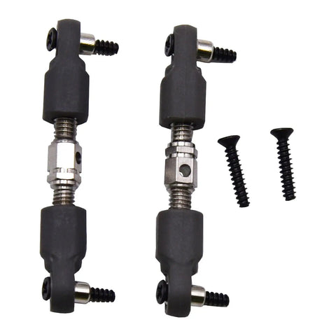 Two Pack Steering Linkage With Screws For Hyper Go MJX RC Trucks One Sixteenth And One Fourteenth Scale Upgrade Kit Fits H14BM H16BM H16PL 14210 14211 JC14EP JC16 Spare Parts 16431 14431 Durable RC Steering Hardware, two linkages and four screws