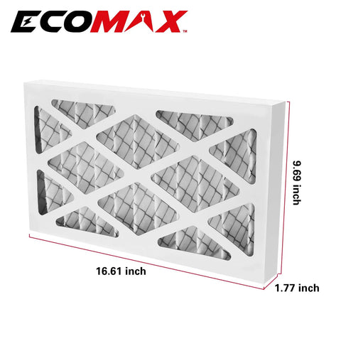 Bang For Your Buck Dual Replacement Filters Set For Ecomax MCF03 Air Filtration Systems with dimensions and design details.