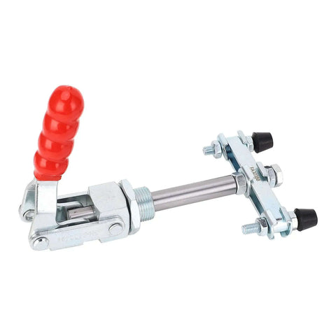 Double Headed Push Pull Toggle Clamp With 65.5 mm Stroke And 318 kg Clamping Force Iron Construction, rubber heads, plastic handle