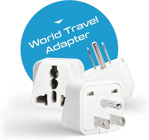 Multiple All In One Universal Travel Adapter Plug Kit With Grounded Safety For Worldwide Use adapters with various prongs