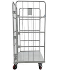 Hella Sturdy Flatbed Cart With Wire Security Cage 1100 Lb Capacity Heavy Duty Warehouse Dolly with sturdy steel design.