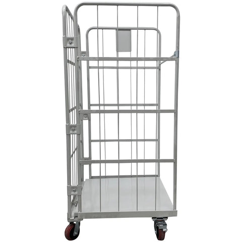Hella Sturdy Flatbed Cart With Wire Security Cage 1100 Lb Capacity Heavy Duty Warehouse Dolly with sturdy steel design.