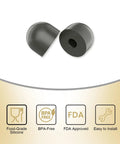 Two Replacement Gaskets And Stoppers For Contigo SnapSeal Byron Travel Mugs 16oz And 20oz Silicone Seals BPA Free Food Safe Easy Fit Replacement Lid Parts For Coffee Travel Tumbler, black silicone stopper and gasket