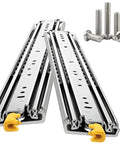 Beefy Heavy Duty 40 Inch Drawer Slides With 500 Pounds Capacity Locking Ball Bearing Rails Side Mount Full Extension Three Fold