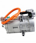 High Voltage Electric AC Air Conditioning Compressor For Tesla Model S And Model X with orange wire harness and metal body.
