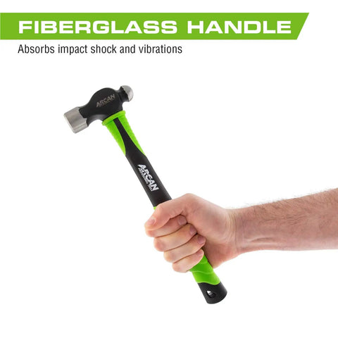 Beefy 16 Oz Hammer With 297 Mm Fiberglass Handle, Drop Forged Head, Rubber Grip, Non Slip Comfort, Bright Green Visibility