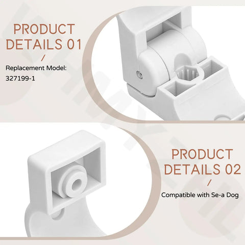 Close-up of 4 Pack Removable Rail Mount Clamps 327199-1 with round tubing details and compatibility information.