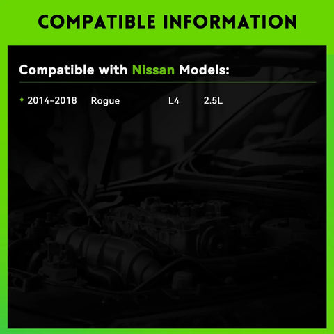 New Direct Fit Alternator Replacement For Nissan Rogue 2014 2015 2016 2017 2018 2.5L L4 12V 120A compatibility chart image