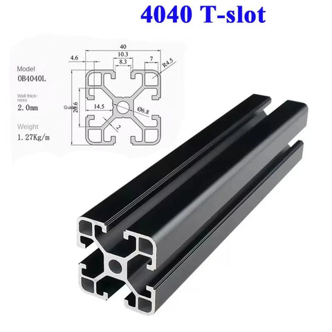 Top Grade 4040 T-Slot Aluminum Profile Extrusion Linear Rail Rods for Pro CNC Machining and 3D Printer Build Projects, 40x40mm, smooth finish.