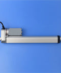 Built Rock Solid 500 Mm 24V Electric Linear Actuator Heavy Duty Push Rod Motor shown from the top, aluminum, used in automation.