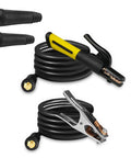 Heavy Duty 600A Electrode Holder Kit With Cable And Ground Clamp For Arc Welding Stinger With Dinse 10-25 And 35-50 Plugs