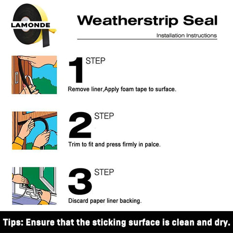 Seal The Deal With 2 Inch Insulation Foam Tape 3/8 Thick Adhesive Weather Stripping installation steps for sealing gaps.
