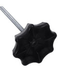 Heavy Duty Car Spare Tire Hold Down Bolt Replacement with Durable Metal and Plastic Build, black knob and threaded shaft shown