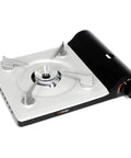 Agni Portable Butane Camp Stove With Auto Piezo Ignition, 2800 Kcal Hr Output 11500 BTU, stainless steel burner top view