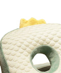 Cool Ice Silk Napping Face Pillow For Table Naps, ergonomic design with breathable texture, plush green material, close-up view.