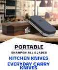 All In One Knife Sharpening Kit With Dual Grit 1000 6000 Whetstones Extra Thick Corundum Sharpening Stones in portable oak box