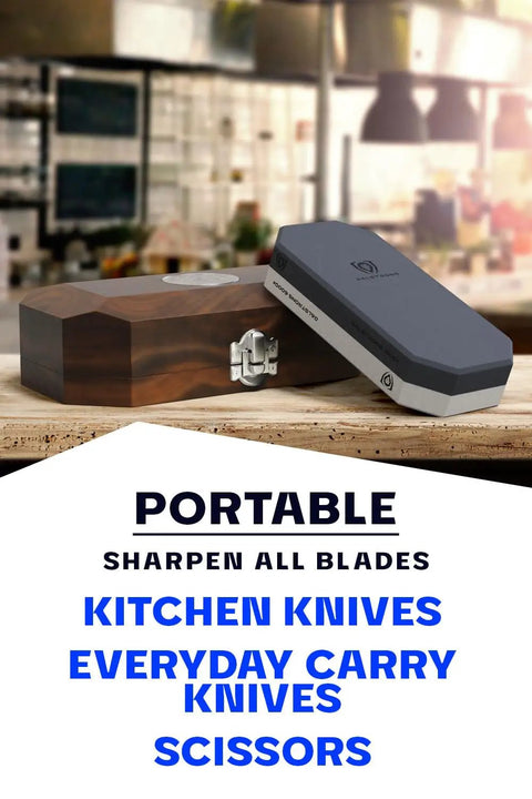 All In One Knife Sharpening Kit With Dual Grit 1000 6000 Whetstones Extra Thick Corundum Sharpening Stones in portable oak box