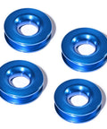 4 Pack Synthetic Soft Shackle Ropes 1/2 Inch With Protective Sleeve And Aluminum Recovery Rings Blue Heavy Duty Off Road Recovery Gear Kit For ATV UTV SUV Truck Marine Farming Industrial 41,000 Lbs Break Strength