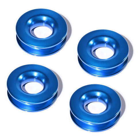 4 Pack Synthetic Soft Shackle Ropes 1/2 Inch With Protective Sleeve And Aluminum Recovery Rings Blue Heavy Duty Off Road Recovery Gear Kit For ATV UTV SUV Truck Marine Farming Industrial 41,000 Lbs Break Strength